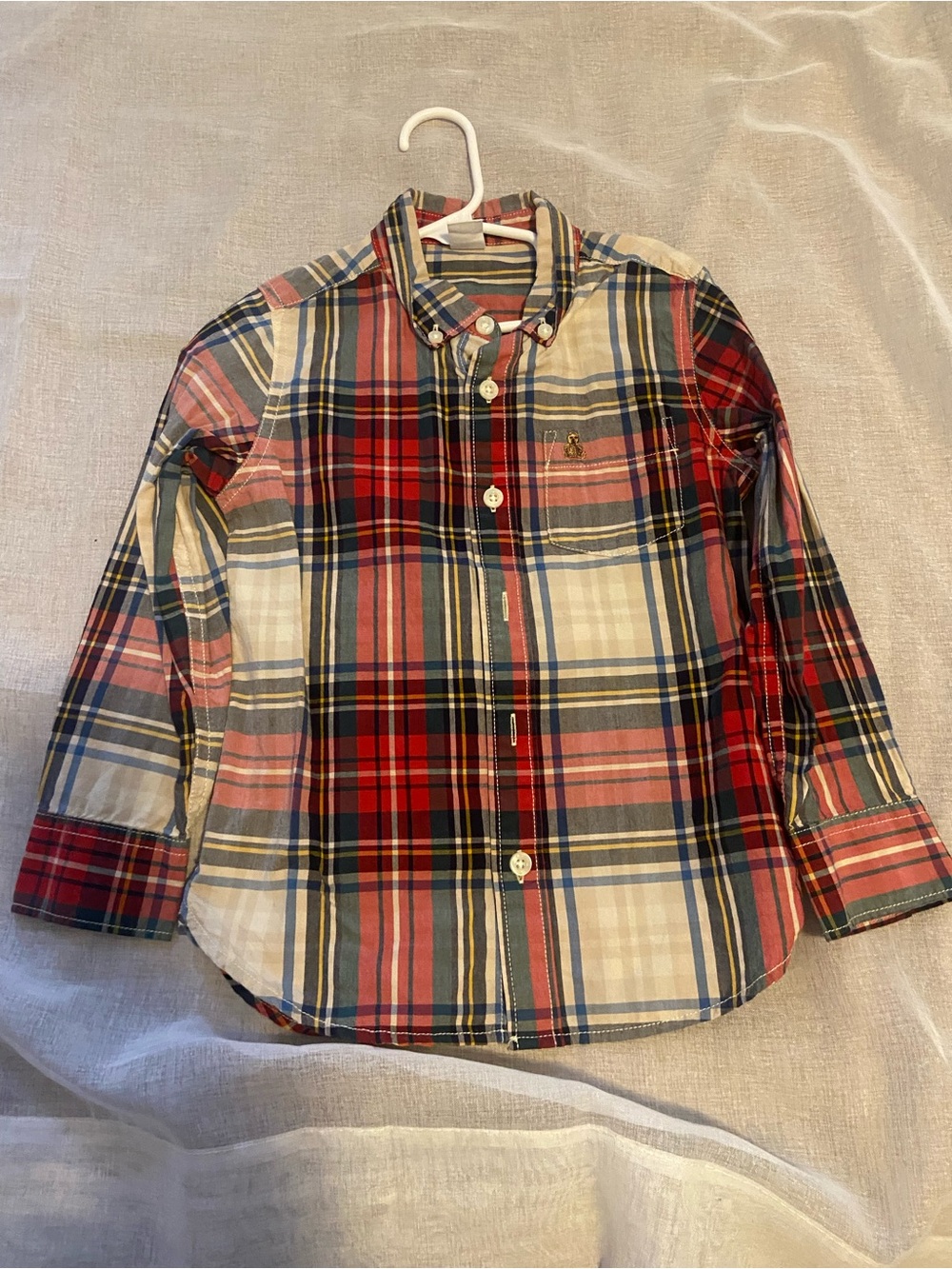 GAP Red Multi Plaid Button-Down Shirt